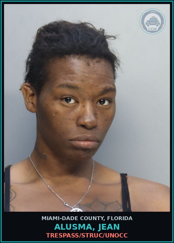 Booking mugshot of ALUSMA, JEAN in Miami-Dade County