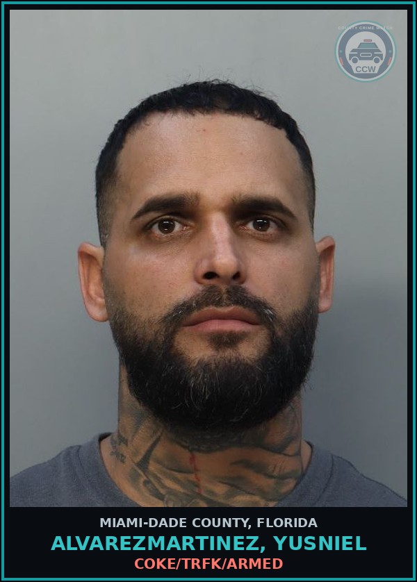 Booking mugshot of ALVAREZMARTINEZ, YUSNIEL in Miami-Dade County