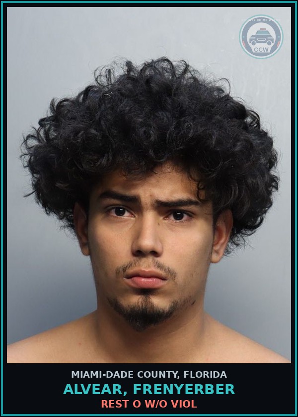 Booking mugshot of ALVEAR, FRENYERBER in Miami-Dade County