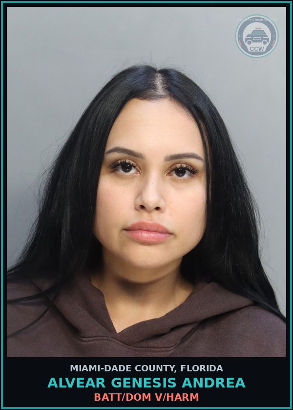 Booking mugshot of ALVEAR GENESIS  ANDREA in Miami-Dade County
