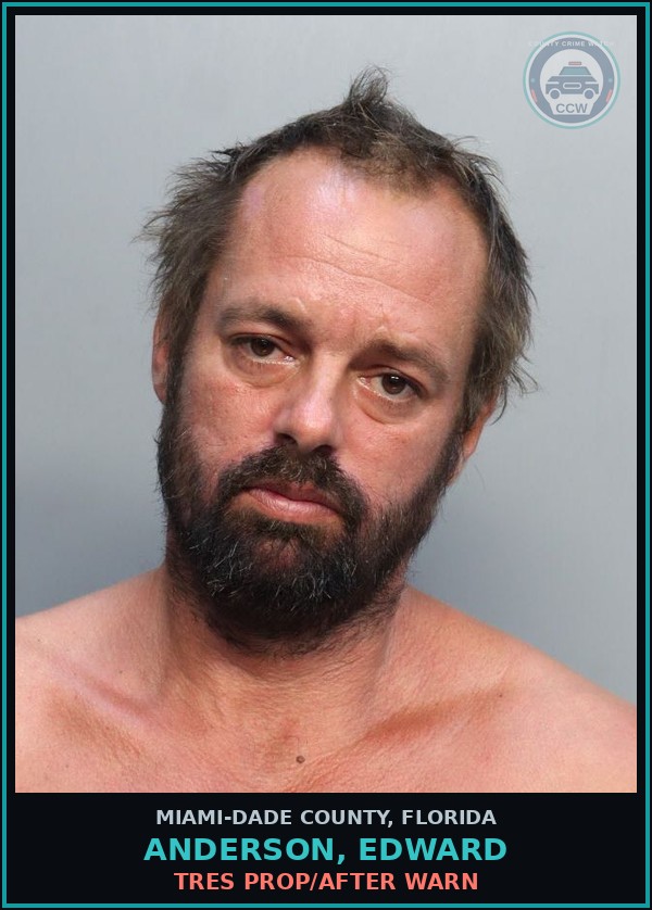 Booking mugshot of ANDERSON, EDWARD in Miami-Dade County