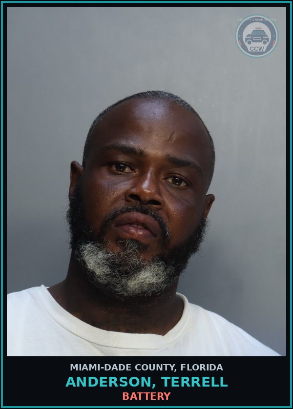 Booking mugshot of ANDERSON, TERRELL in Miami-Dade County