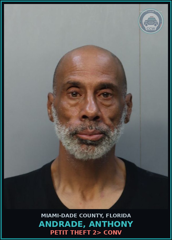 Booking mugshot of ANDRADE, ANTHONY in Miami-Dade County