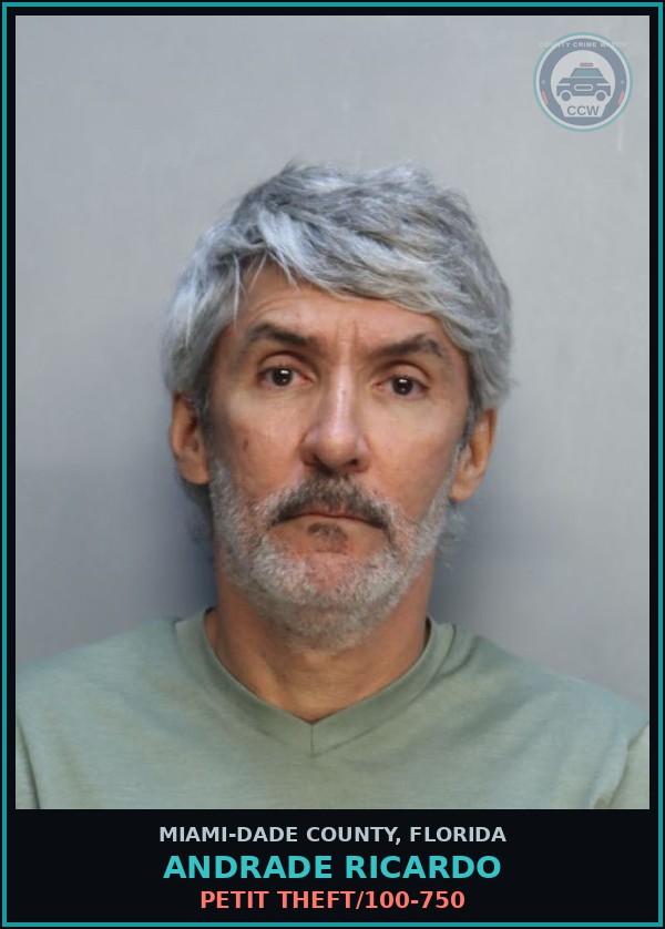 Booking mugshot of ANDRADE RICARDO in Miami-Dade County