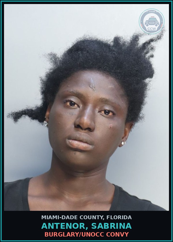 Booking mugshot of ANTENOR, SABRINA in Miami-Dade County