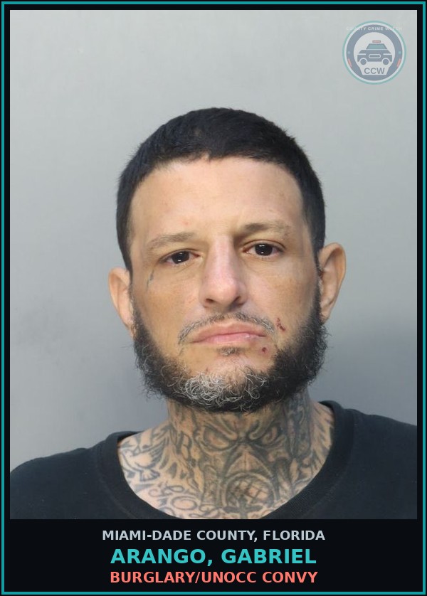 Booking mugshot of ARANGO, GABRIEL in Miami-Dade County