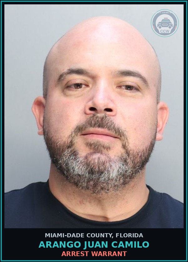 Booking mugshot of ARANGO JUAN  CAMILO in Miami-Dade County