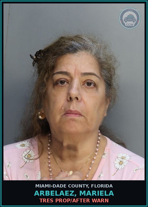 Booking mugshot of ARBELAEZ, MARIELA in Miami-Dade County