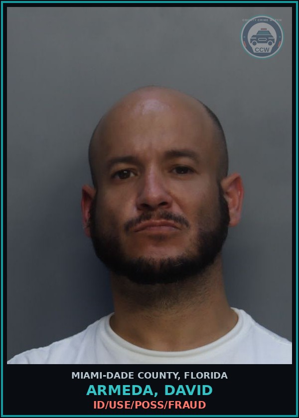 Booking mugshot of ARMEDA, DAVID in Miami-Dade County
