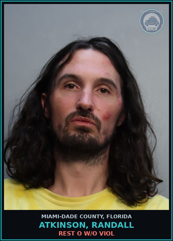 Booking mugshot of ATKINSON, RANDALL in Miami-Dade County