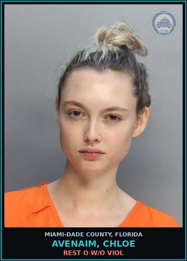 Booking mugshot of AVENAIM, CHLOE in Miami-Dade County