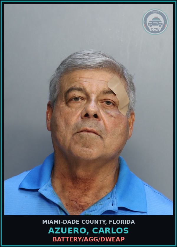 Booking mugshot of AZUERO, CARLOS in Miami-Dade County