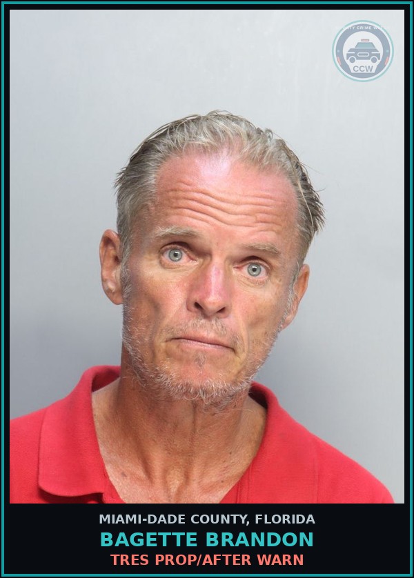 Booking mugshot of BAGETTE BRANDON in Miami-Dade County