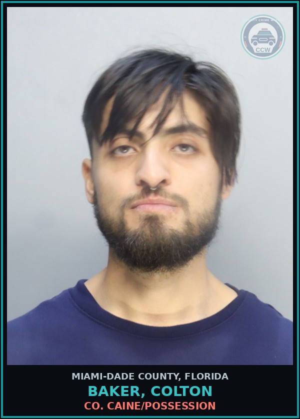 Booking mugshot of BAKER, COLTON in Miami-Dade County