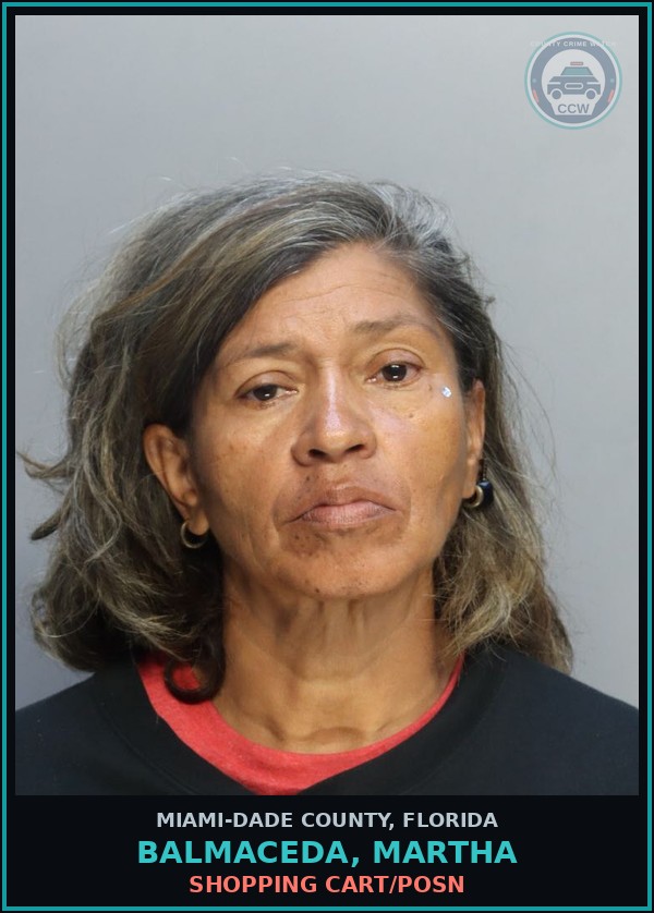 Booking mugshot of BALMACEDA, MARTHA in Miami-Dade County