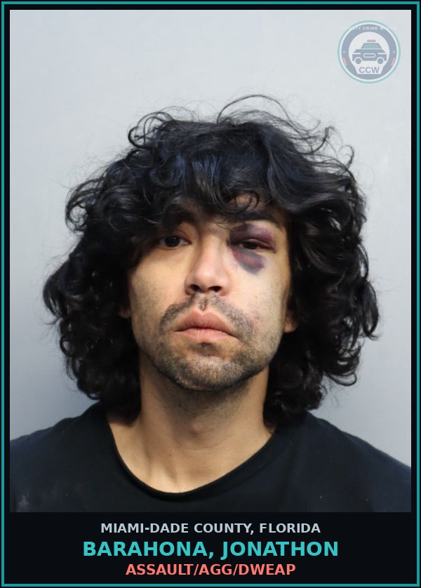 Booking mugshot of BARAHONA, JONATHON in Miami-Dade County