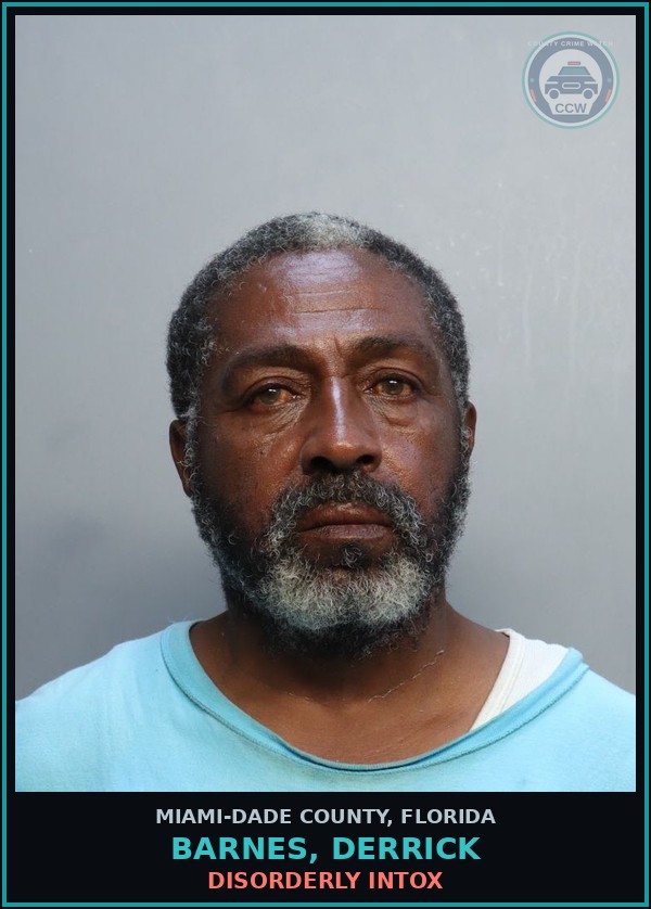 Booking mugshot of BARNES, DERRICK in Miami-Dade County