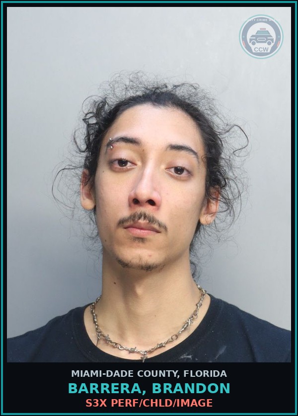 Booking mugshot of BARRERA, BRANDON in Miami-Dade County