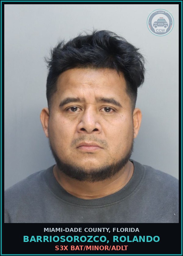 Booking mugshot of BARRIOSOROZCO, ROLANDO in Miami-Dade County