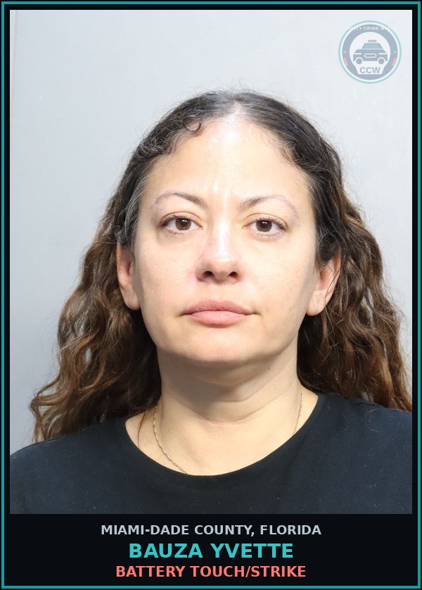 Booking mugshot of BAUZA YVETTE in Miami-Dade County