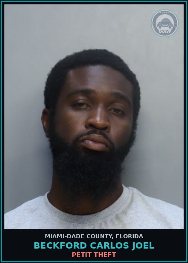 Booking mugshot of BECKFORD CARLOS  JOEL in Miami-Dade County