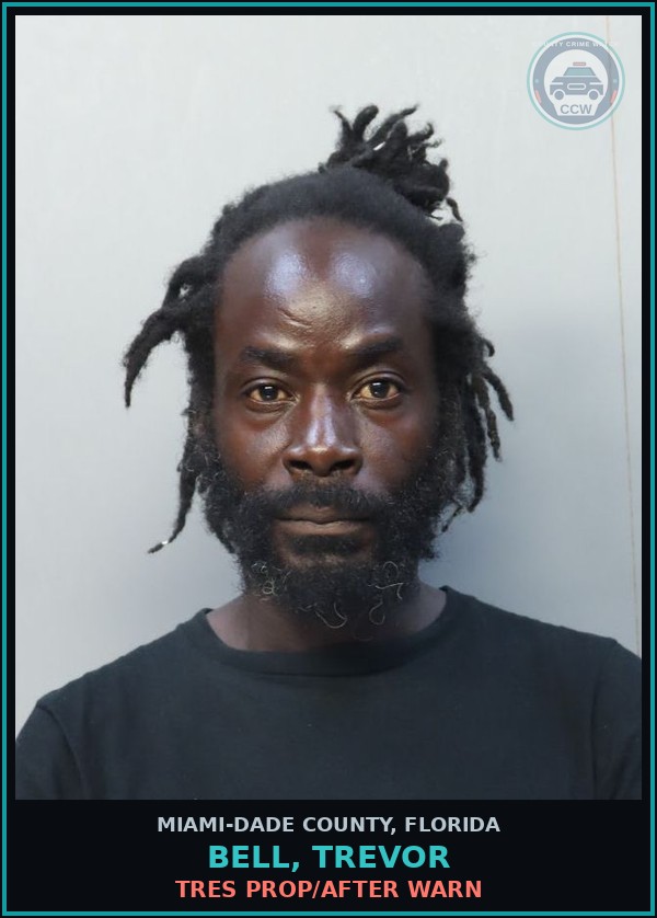 Booking mugshot of BELL, TREVOR in Miami-Dade County