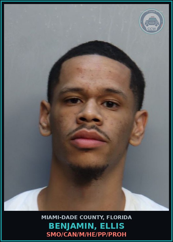 Booking mugshot of BENJAMIN, ELLIS in Miami-Dade County