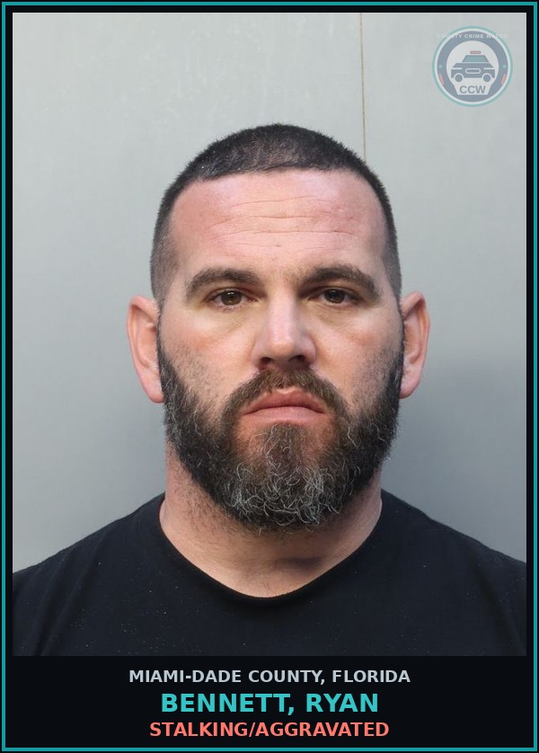 Booking mugshot of BENNETT, RYAN in Miami-Dade County
