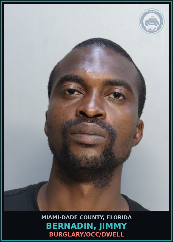 Booking mugshot of BERNADIN, JIMMY in Miami-Dade County