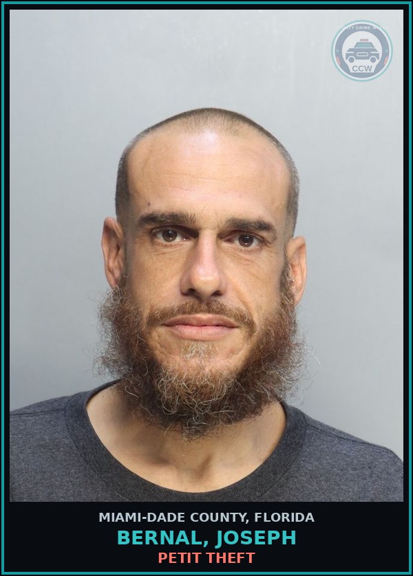 Booking mugshot of BERNAL, JOSEPH in Miami-Dade County