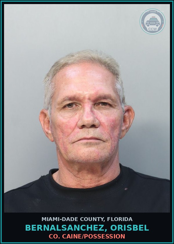 Booking mugshot of BERNALSANCHEZ, ORISBEL in Miami-Dade County
