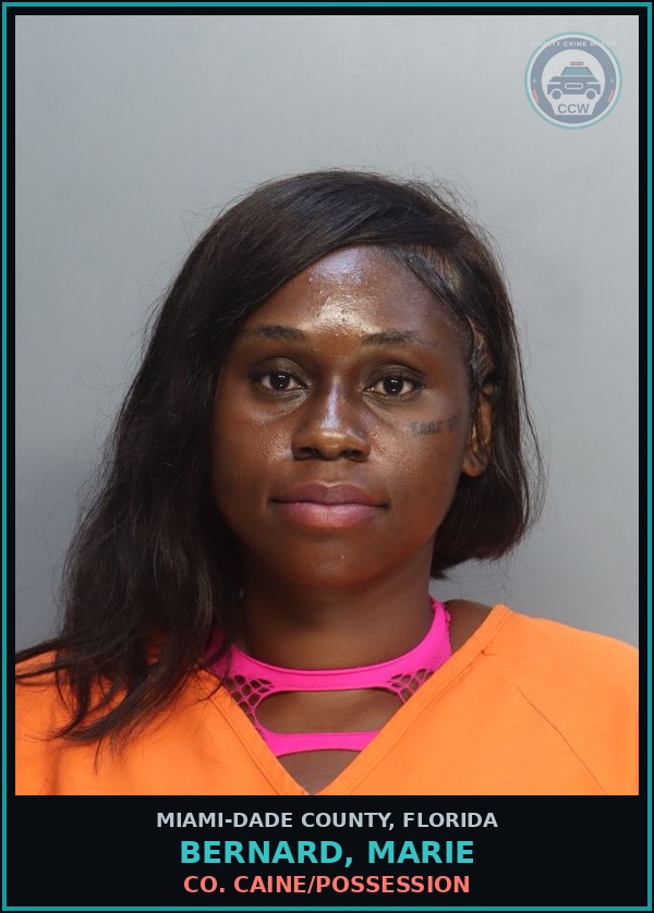 Booking mugshot of BERNARD, MARIE in Miami-Dade County