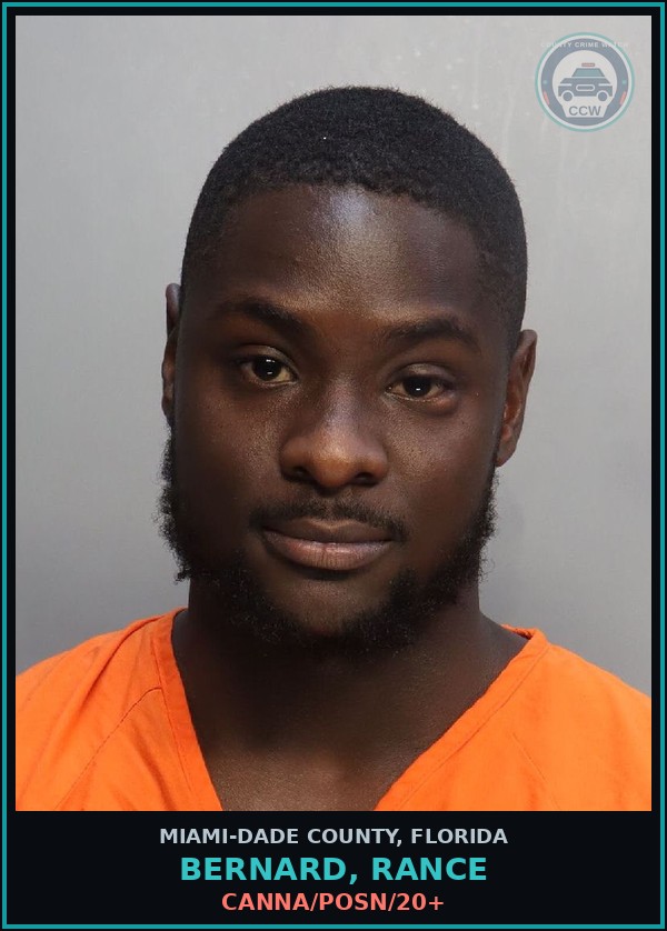 Booking mugshot of BERNARD, RANCE in Miami-Dade County