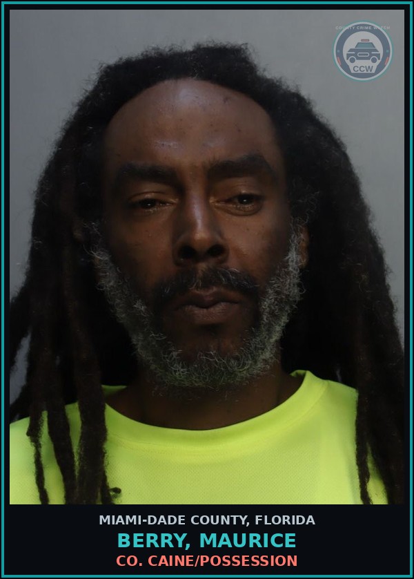 Booking mugshot of BERRY, MAURICE in Miami-Dade County