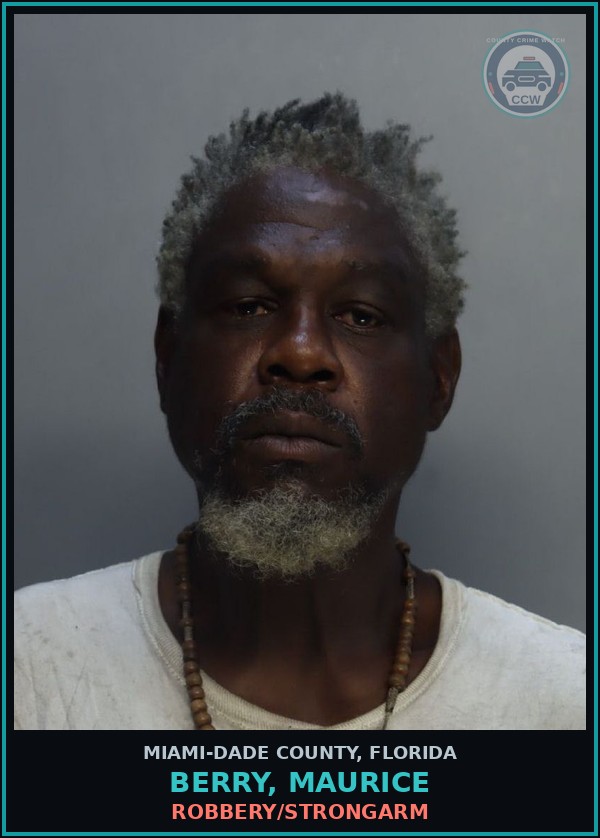Booking mugshot of BERRY, MAURICE in Miami-Dade County