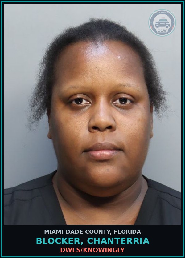Booking mugshot of BLOCKER, CHANTERRIA in Miami-Dade County