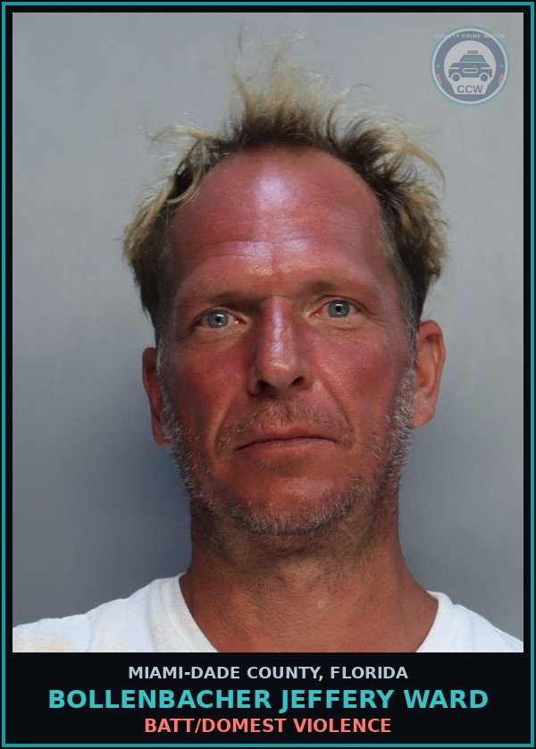 Booking mugshot of BOLLENBACHER JEFFERY  WARD in Miami-Dade County