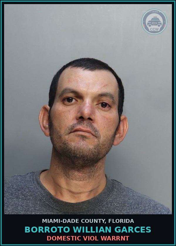 Booking mugshot of BORROTO WILLIAN  GARCES in Miami-Dade County