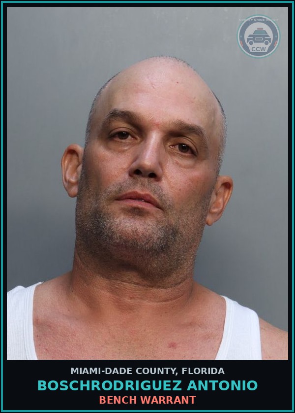 Booking mugshot of BOSCHRODRIGUEZ ANTONIO in Miami-Dade County