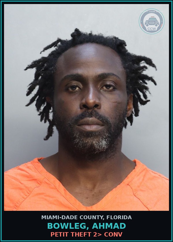 Booking mugshot of BOWLEG, AHMAD in Miami-Dade County