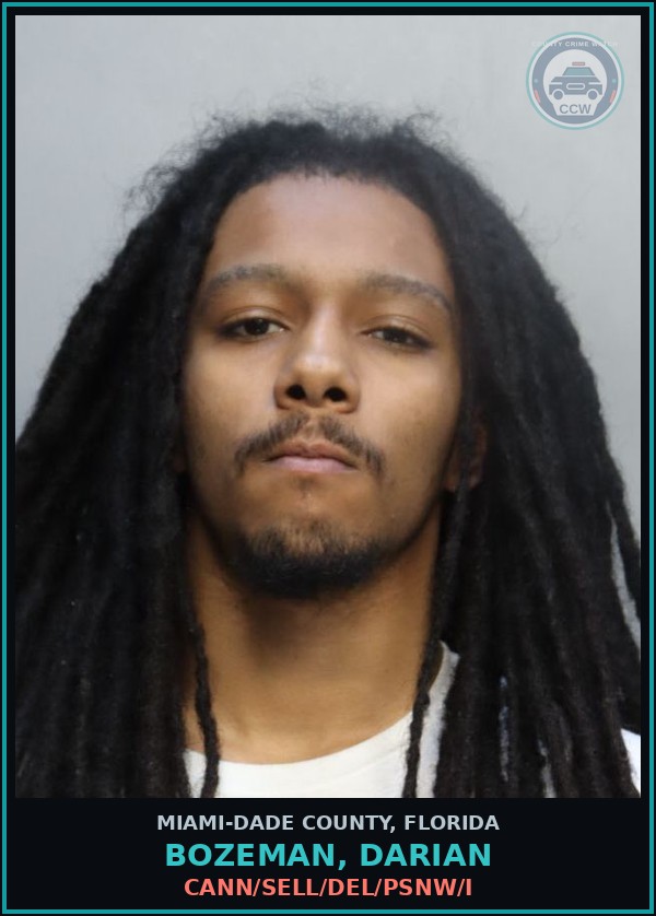 Booking mugshot of BOZEMAN, DARIAN in Miami-Dade County