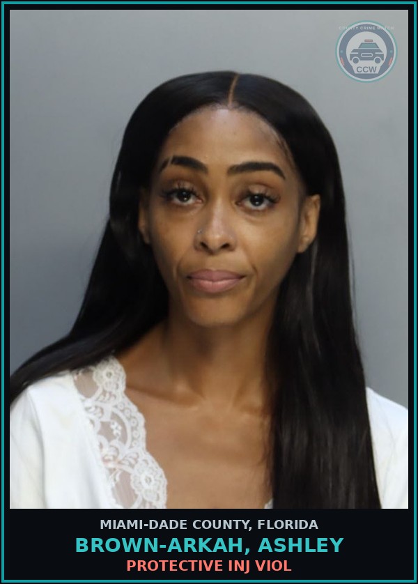 Booking mugshot of BROWN-ARKAH, ASHLEY in Miami-Dade County