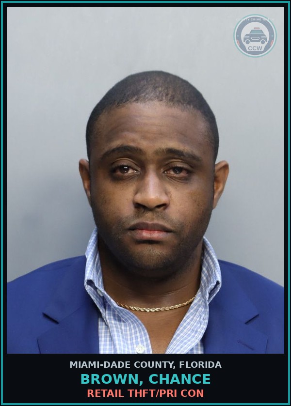 Booking mugshot of BROWN, CHANCE in Miami-Dade County