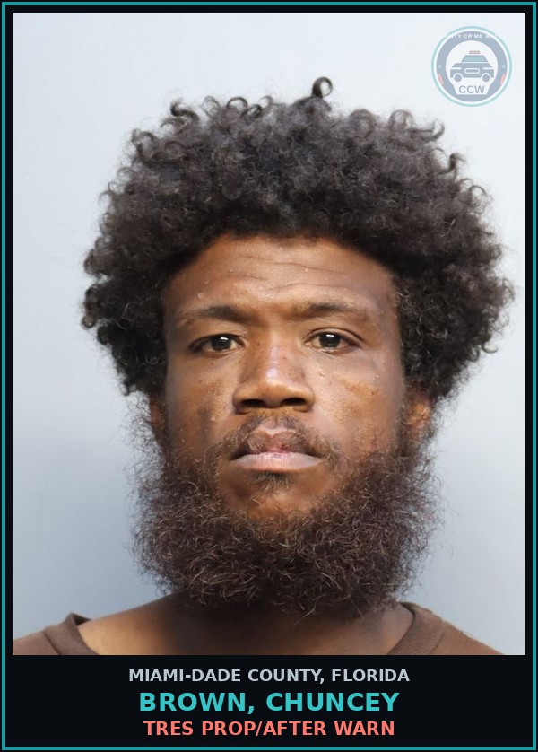 Booking mugshot of BROWN, CHUNCEY in Miami-Dade County