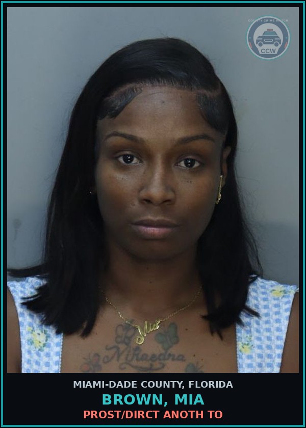 Booking mugshot of BROWN, MIA in Miami-Dade County