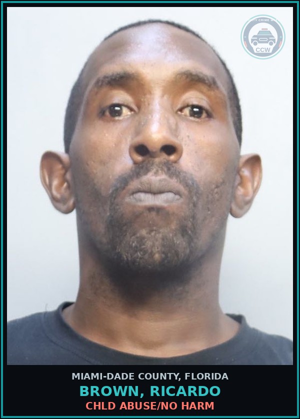 Booking mugshot of BROWN, RICARDO in Miami-Dade County