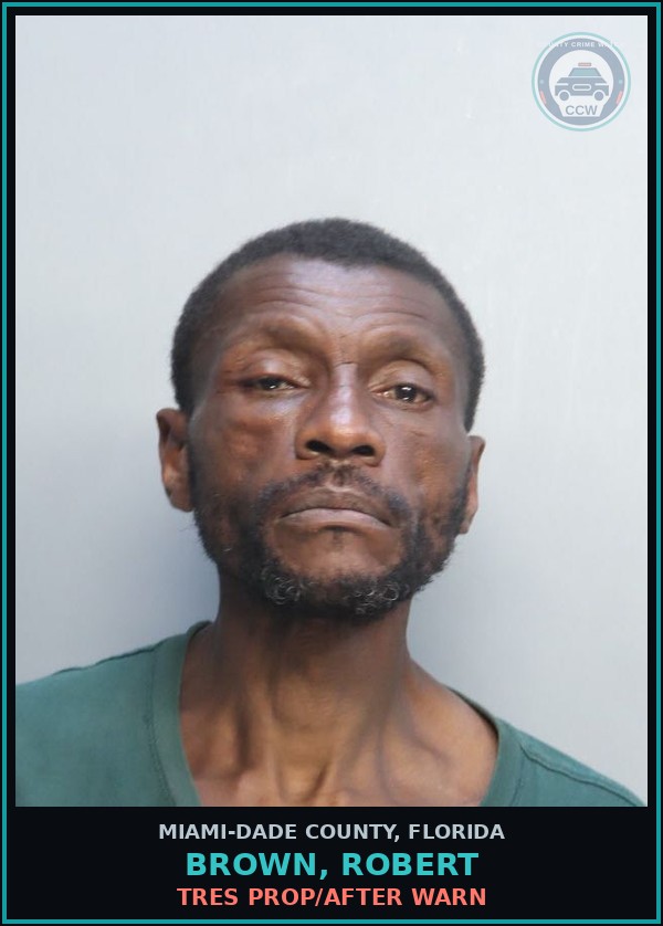 Booking mugshot of BROWN, ROBERT in Miami-Dade County