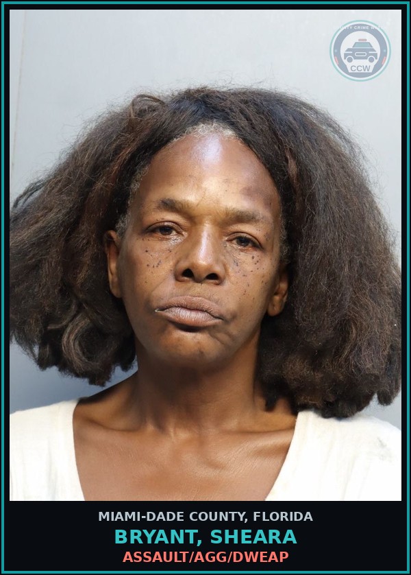Booking mugshot of BRYANT, SHEARA in Miami-Dade County