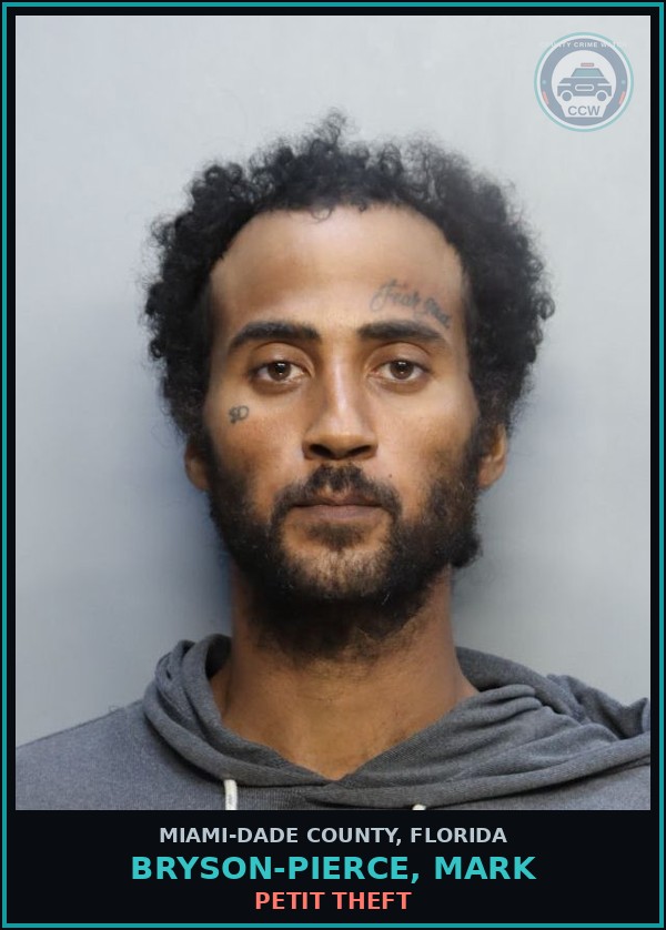Booking mugshot of BRYSON-PIERCE, MARK in Miami-Dade County