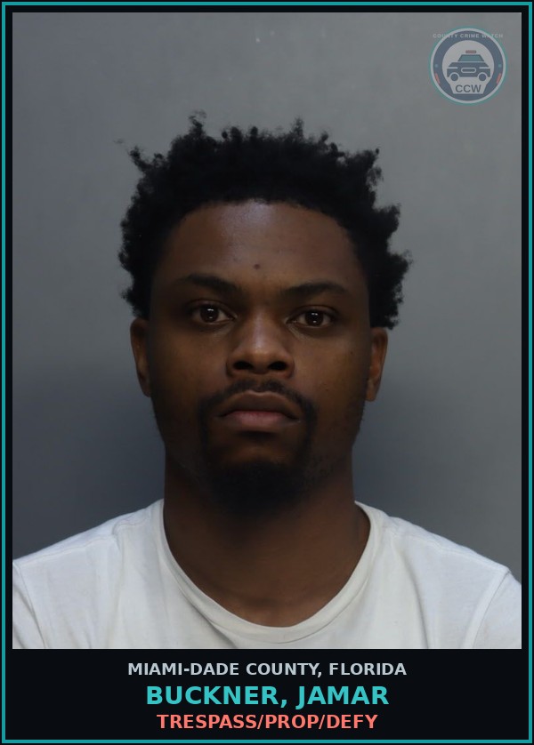 Booking mugshot of BUCKNER, JAMAR in Miami-Dade County